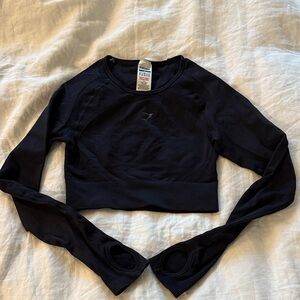 Gymshark Black Long Sleeve Crop Top